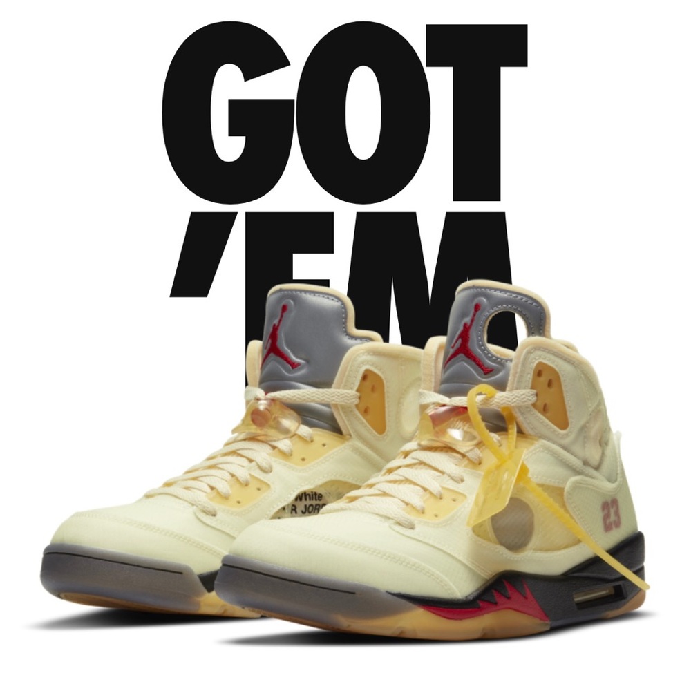 Air Jordan 5 x Off-White Sail Size 13 SNKRS